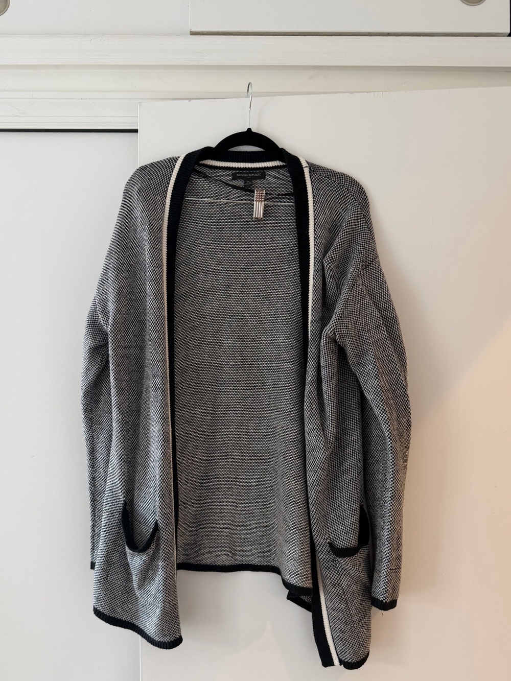 Banana Republic Gray Open-Front Knit Cardigan Sweater